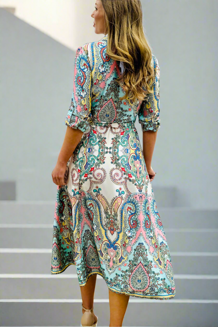 Mileaka Paisley Shirt Midi Dress