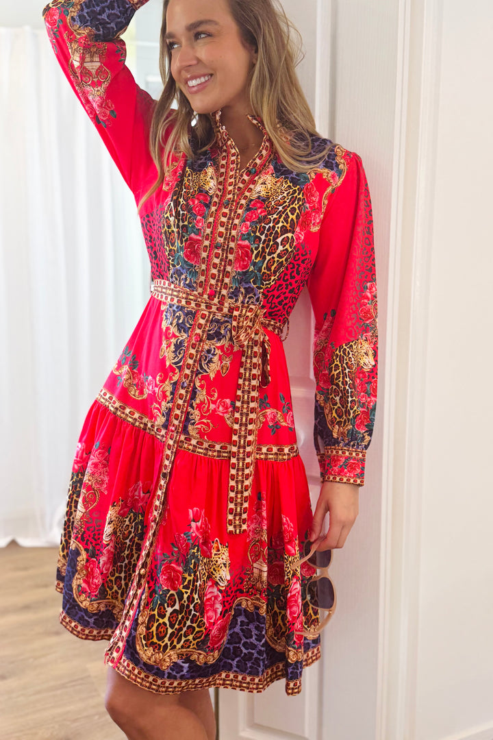 Catalina Red Multi Print Dress