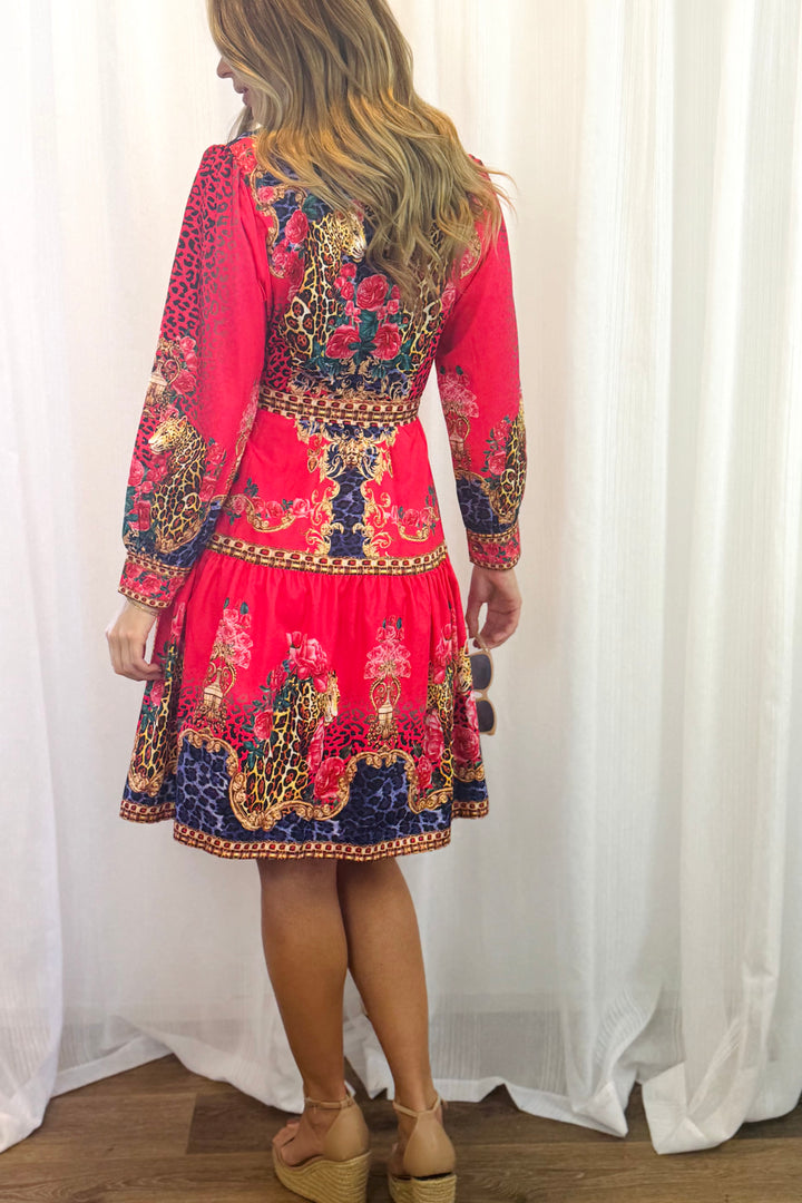 Catalina Red Multi Print Dress