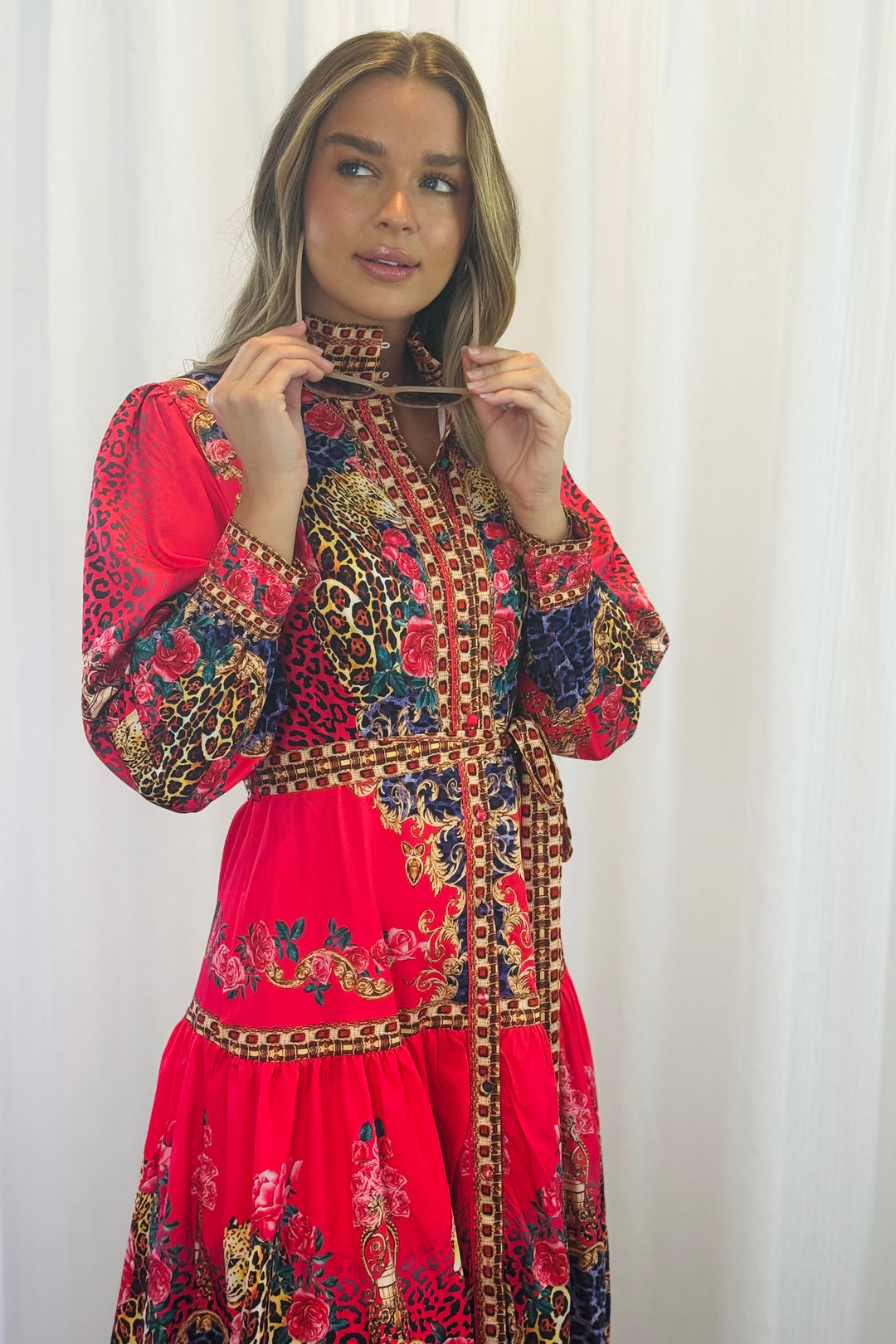 Catalina Red Multi Print Dress