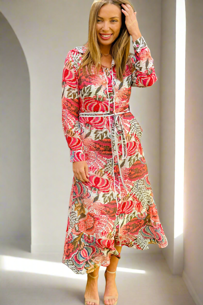 New Arrival- Leah Floral Dress in Long Sleeve