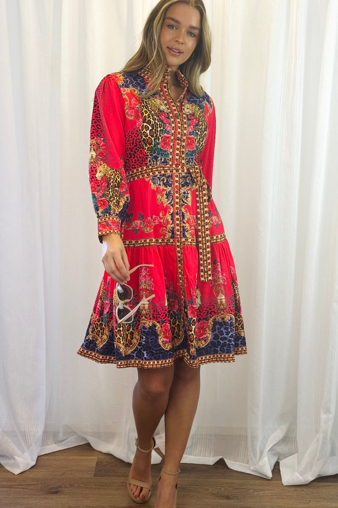 Catalina Red Multi Print Dress