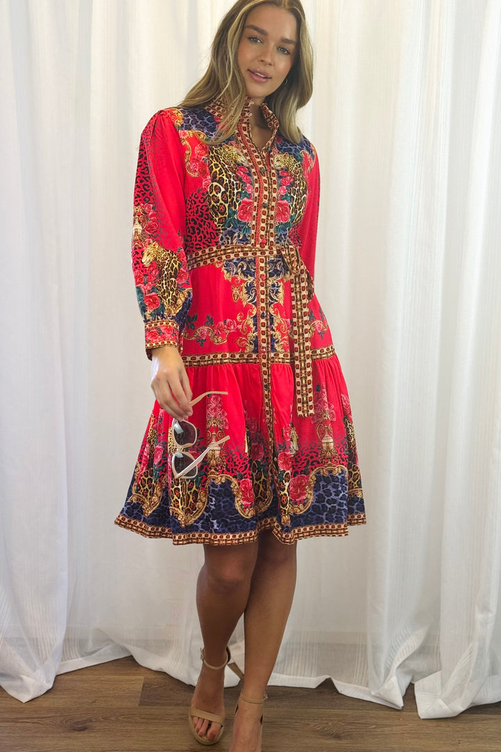 Catalina Red Multi Print Dress