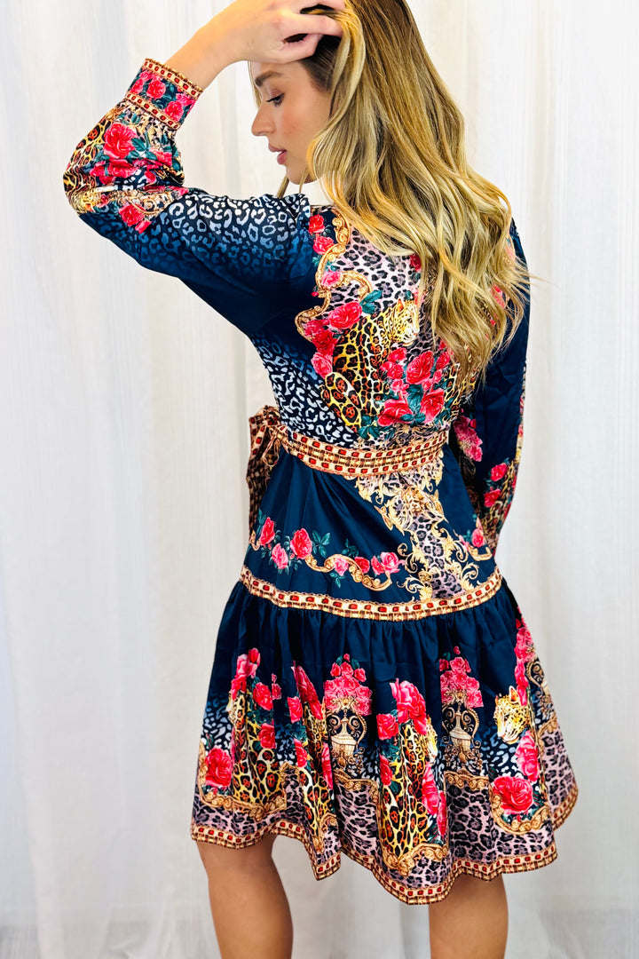 Catalina Dress in Navy Multi Print
