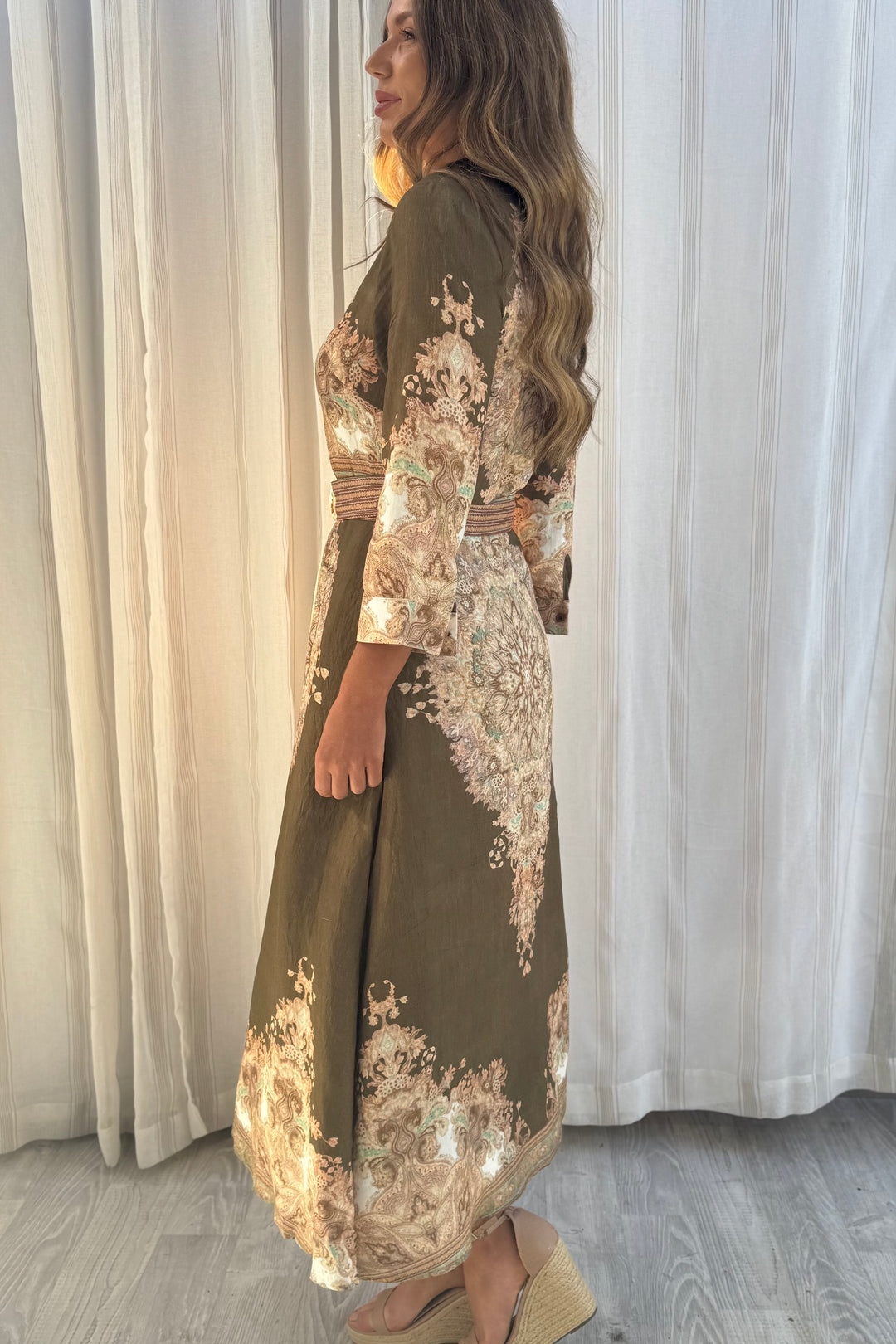 Marni Dress in Khaki Brown