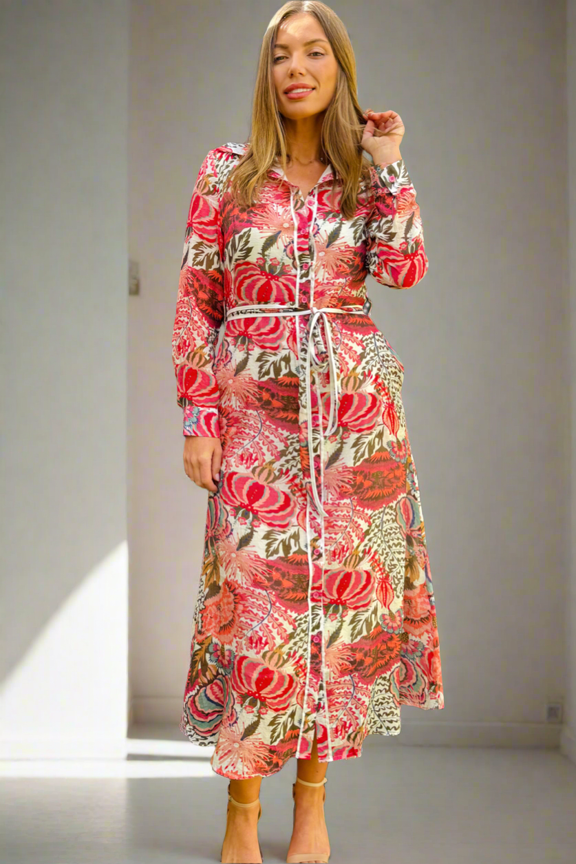 New Arrival- Leah Floral Dress in Long Sleeve