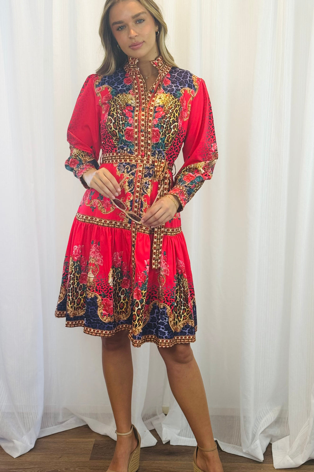 Catalina Red Multi Print Dress