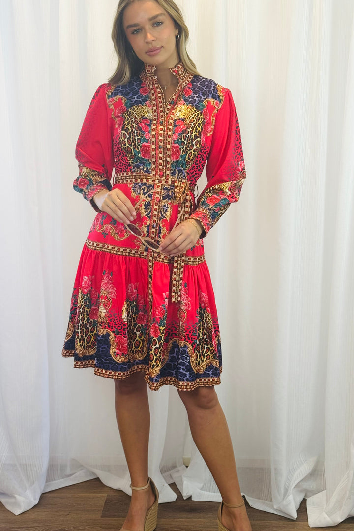 Catalina Red Multi Print Dress