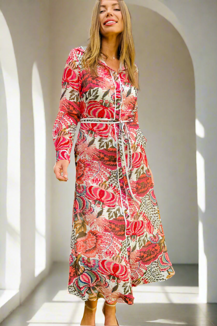 New Arrival- Leah Floral Dress in Long Sleeve