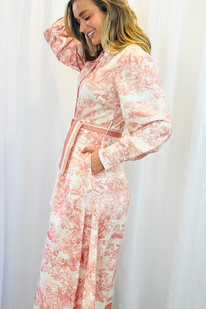 April Shirt Midi Dress In Blush