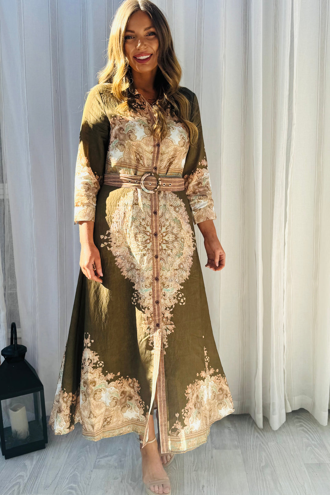 Marni Dress in Khaki Brown