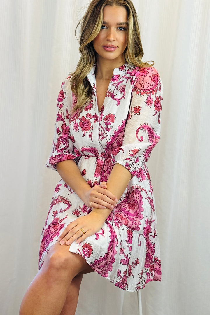 Frankie Pink Multi Print Shift Dress