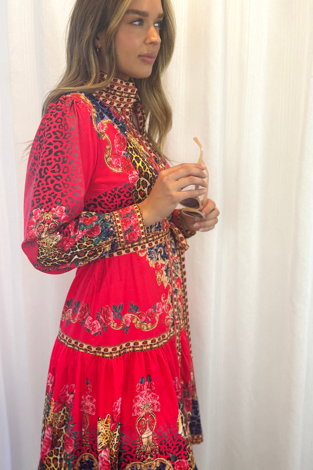 Catalina Red Multi Print Dress