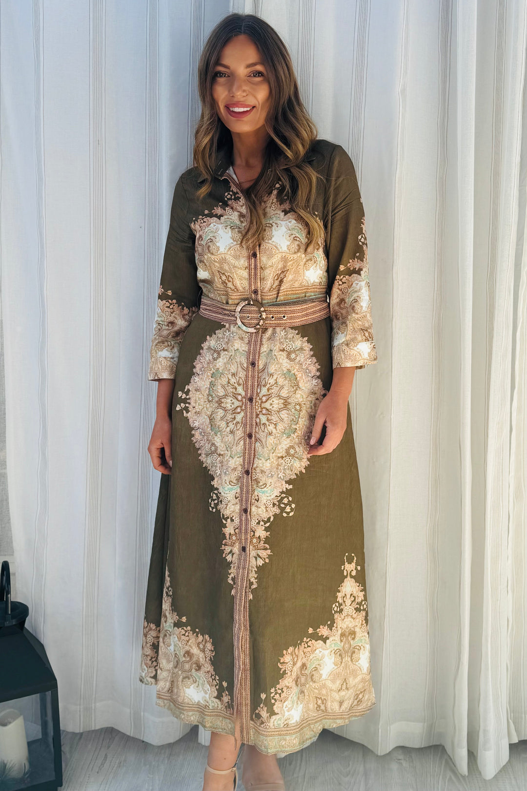 Marni Dress in Khaki Brown