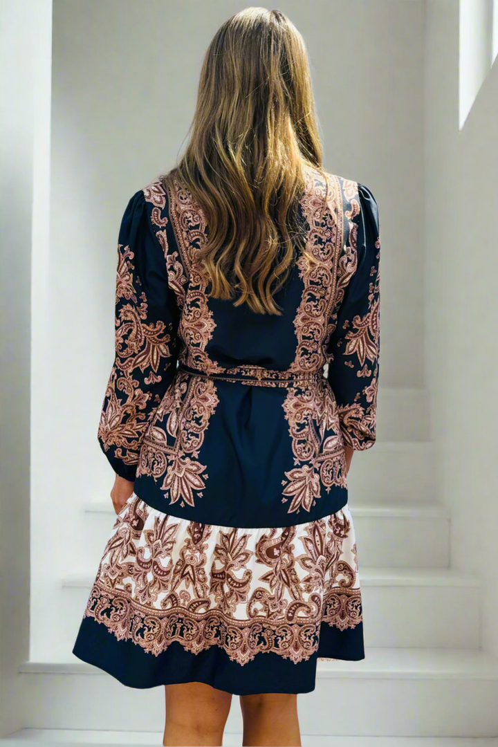 Lucia Embroidered Print Shirt Dress