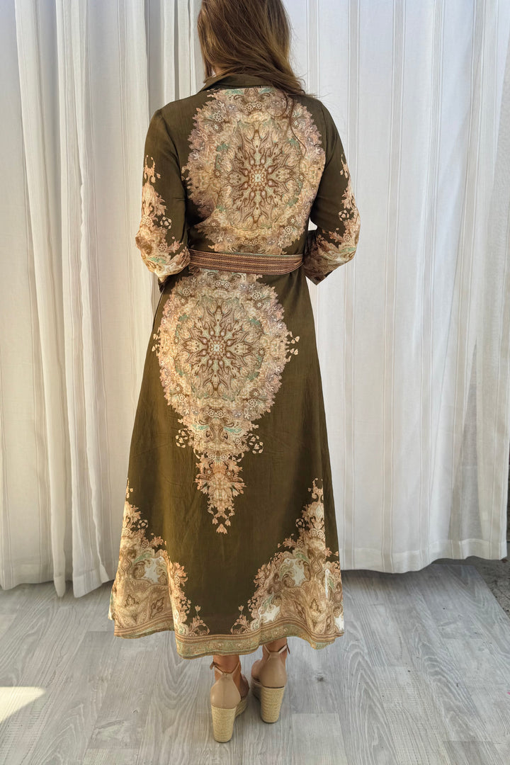 Marni Dress in Khaki Brown