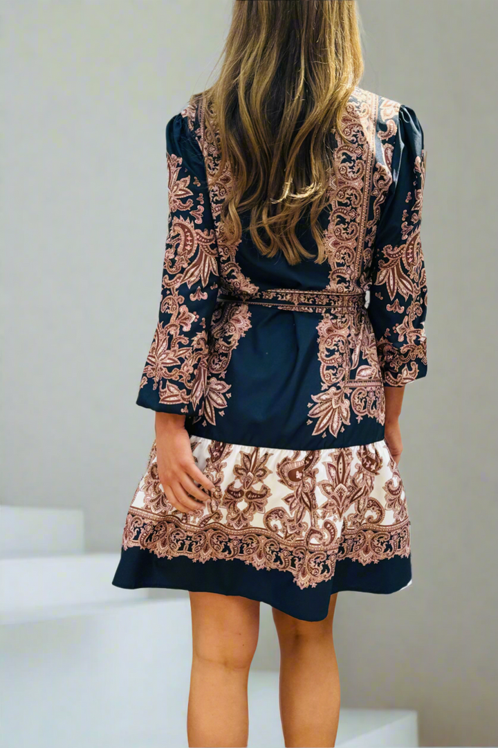 Lucia Embroidered Print Shirt Dress