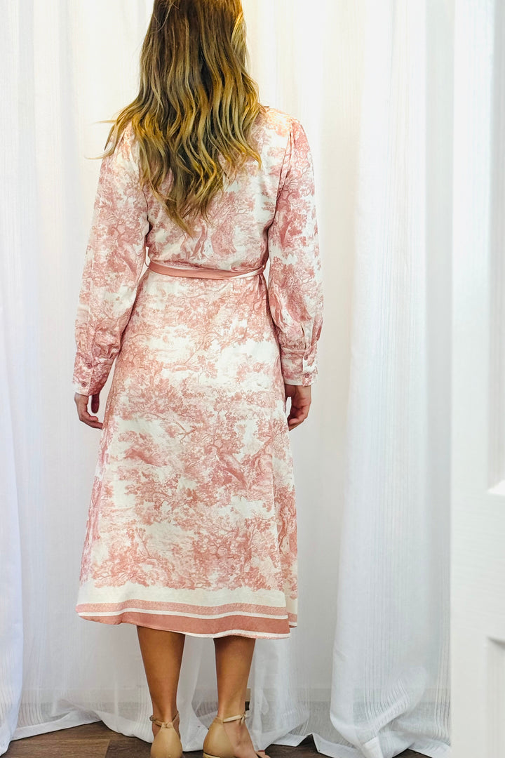 April Shirt Midi Dress In Blush