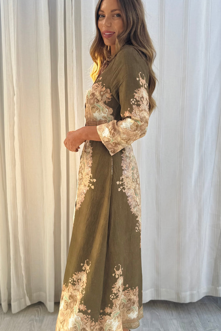 Marni Dress in Khaki Brown