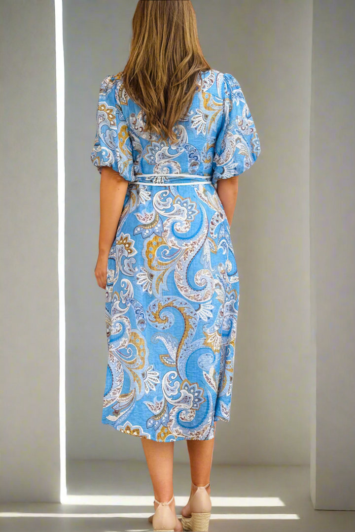 Leah Dress in Paisley Blue