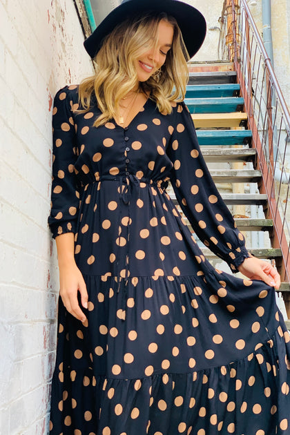 Molli  Polka Dot Dress in Navy and White – Halo & Hutch