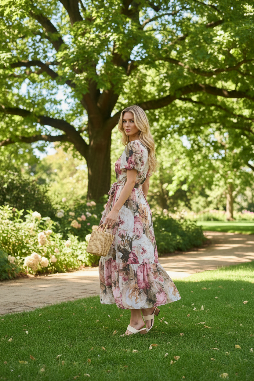Abbey Floral Midi Dress