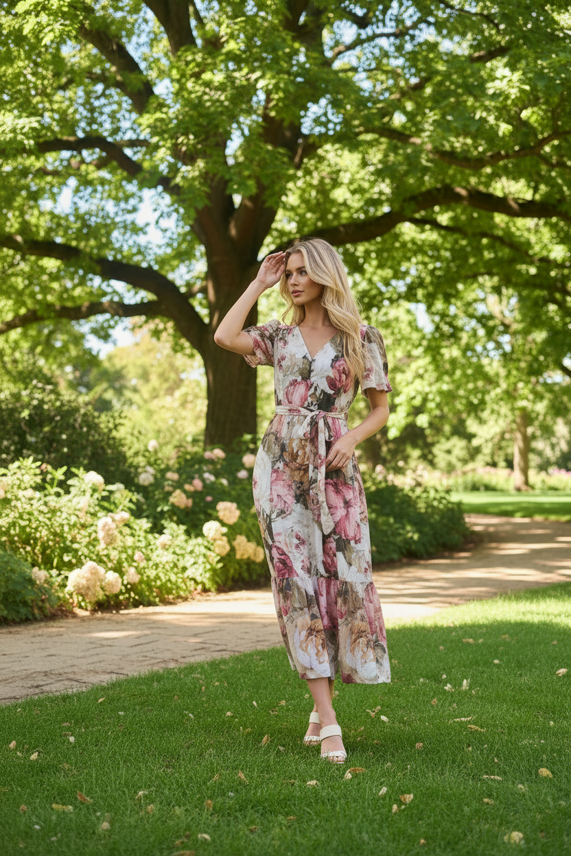 Abbey Floral Midi Dress