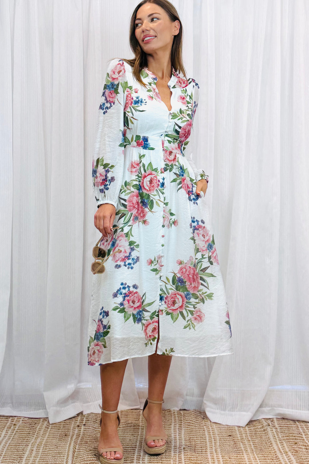 Lily Multi Floral Print  Dress