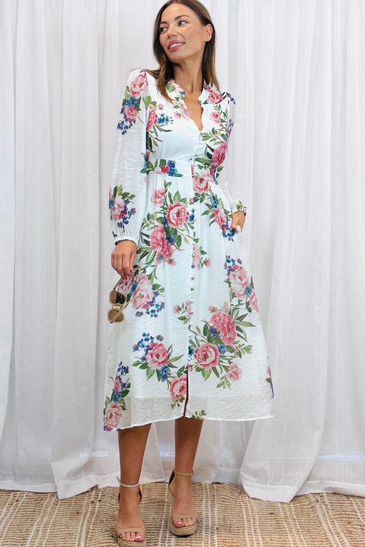 Lily Multi Floral Print  Dress
