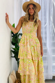 Sami  Maxi Dress in Floral Yellow Multi Print