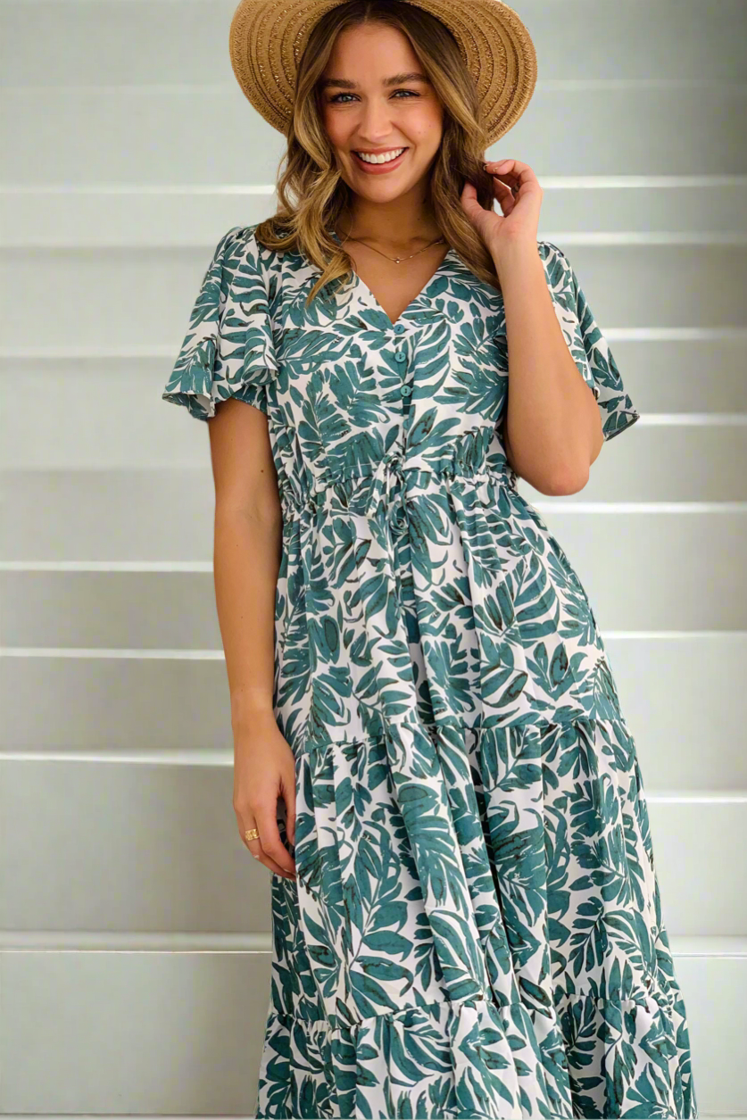 Arena Jungle Print Midi Dress