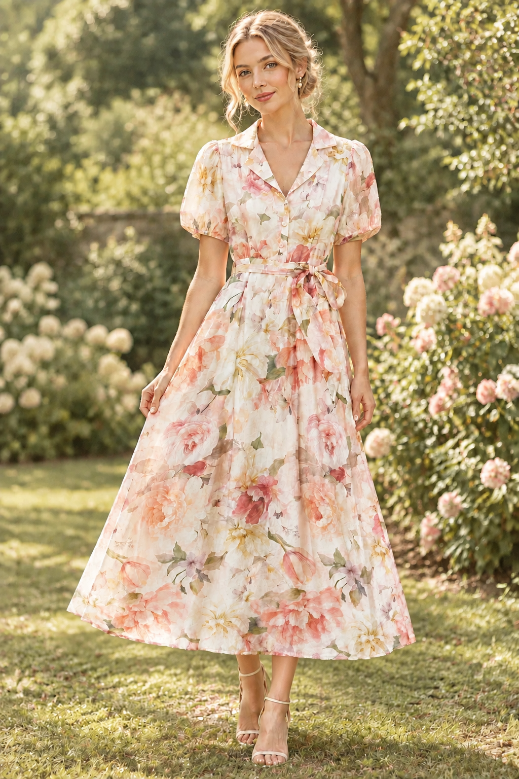 Claudia Floral Midi Shirt Dress