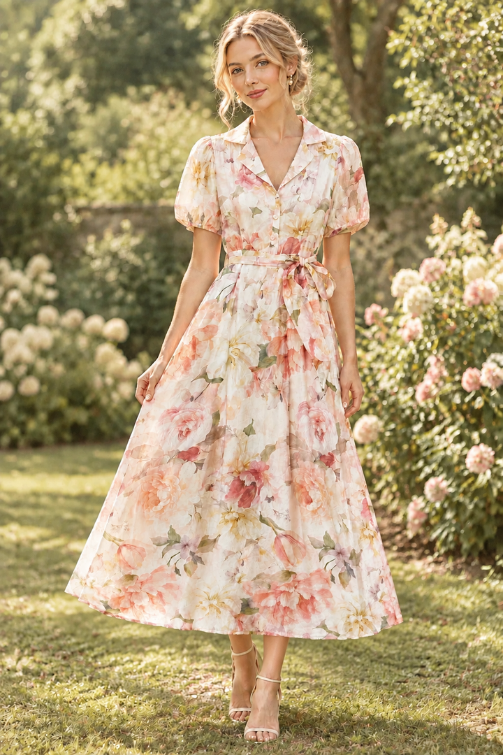 Claudia Floral Midi Shirt Dress