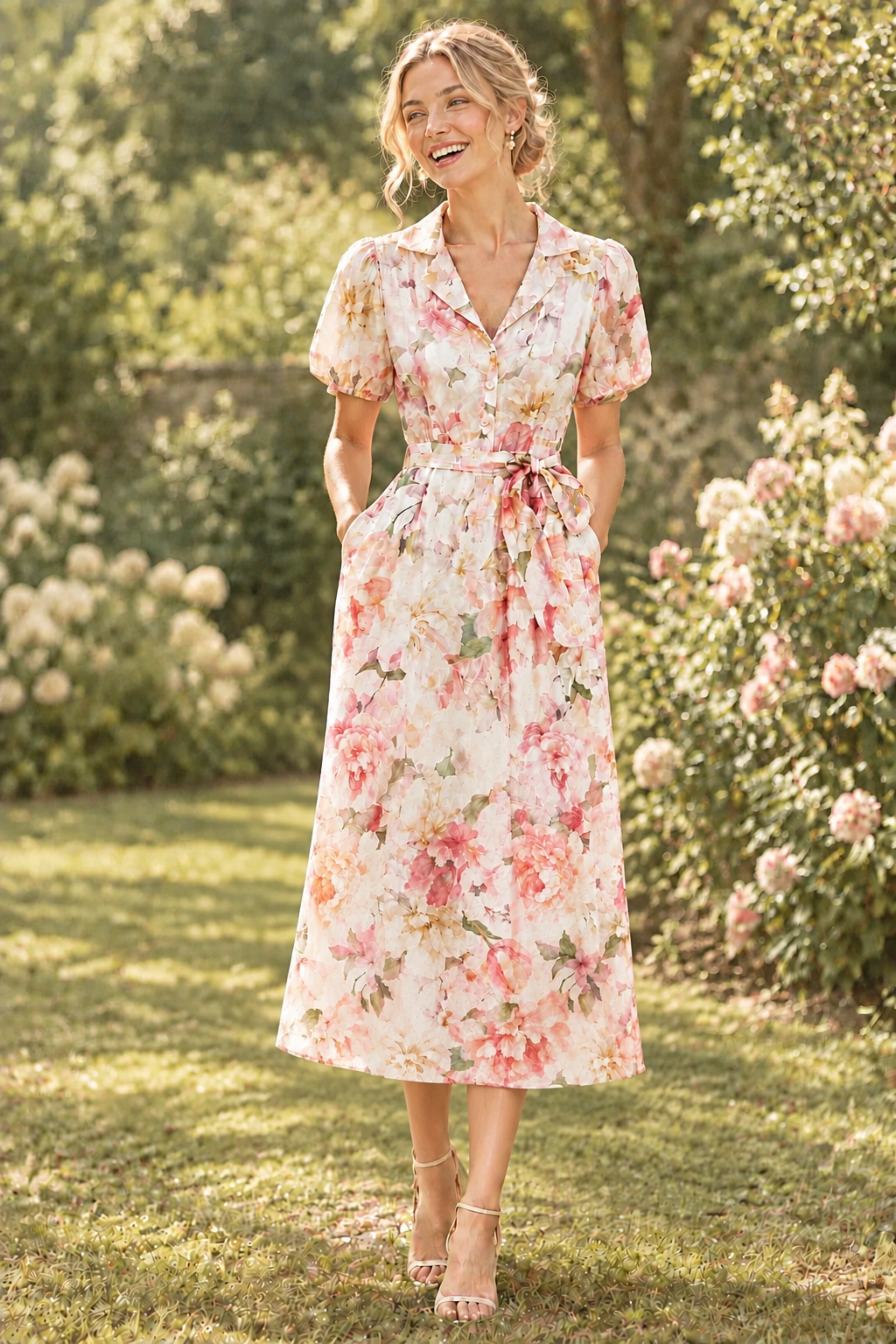 Claudia Floral Midi Shirt Dress