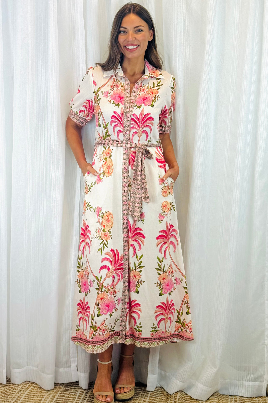 Maddison Multi Floral Print in Off White