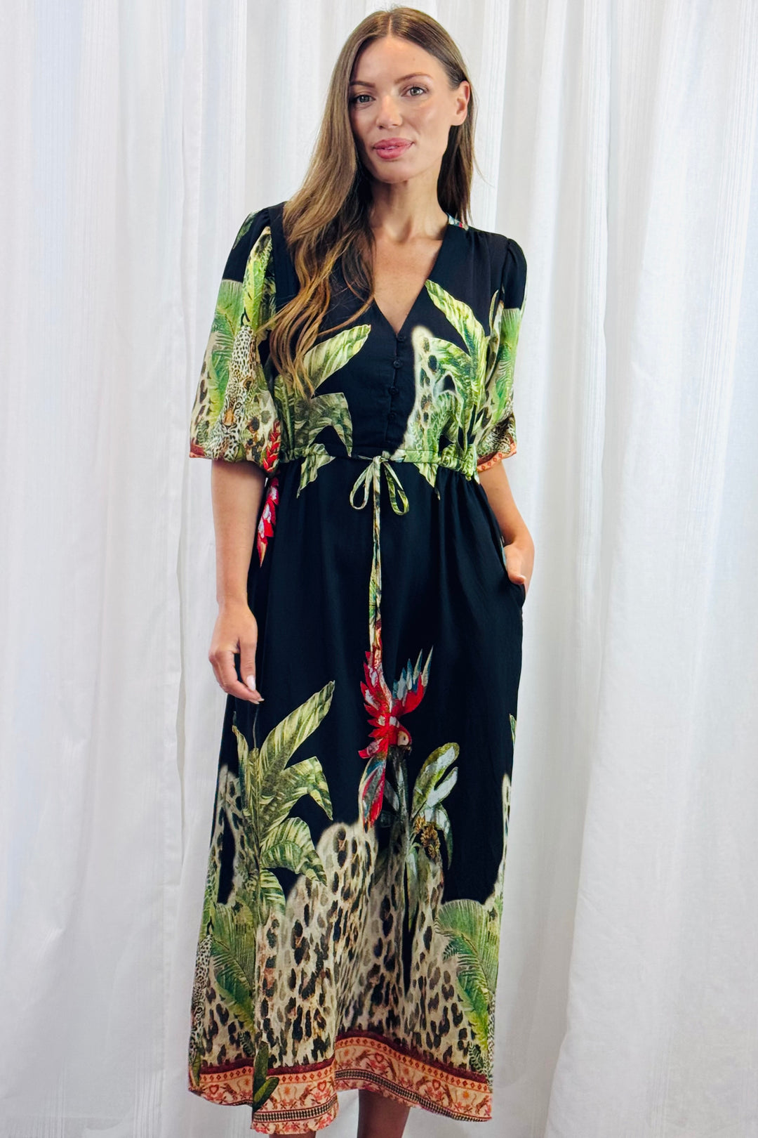 Martini Black Multi Print Dress