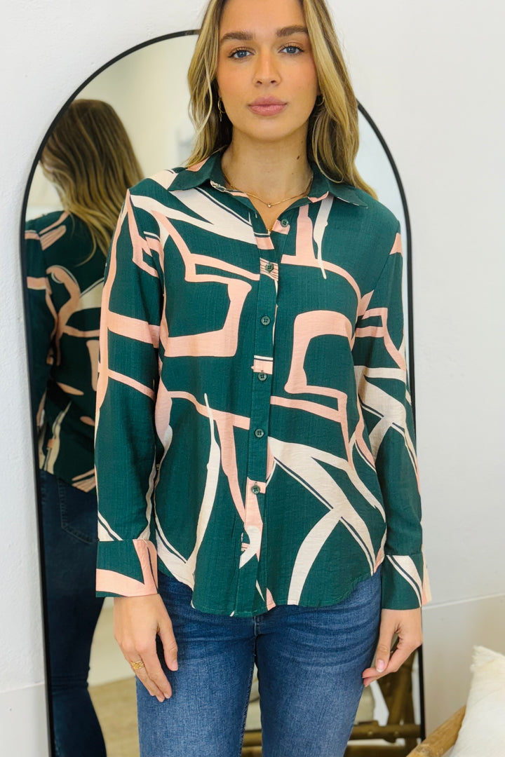 Luana Shirt in Green Print