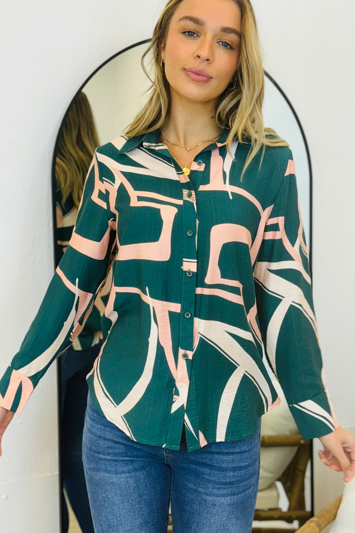 Luana Shirt in Green Print