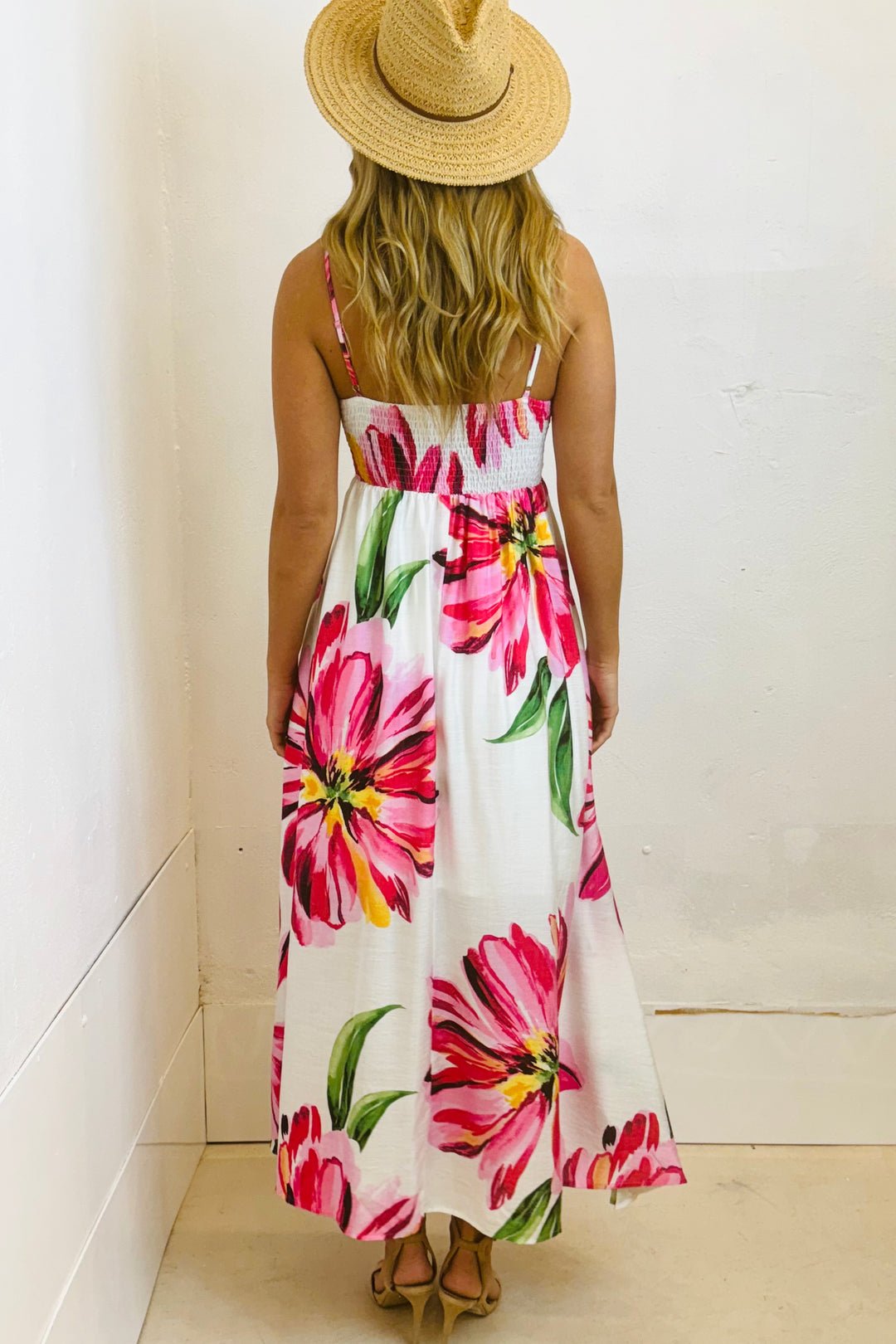 Carly White Floral Maxi