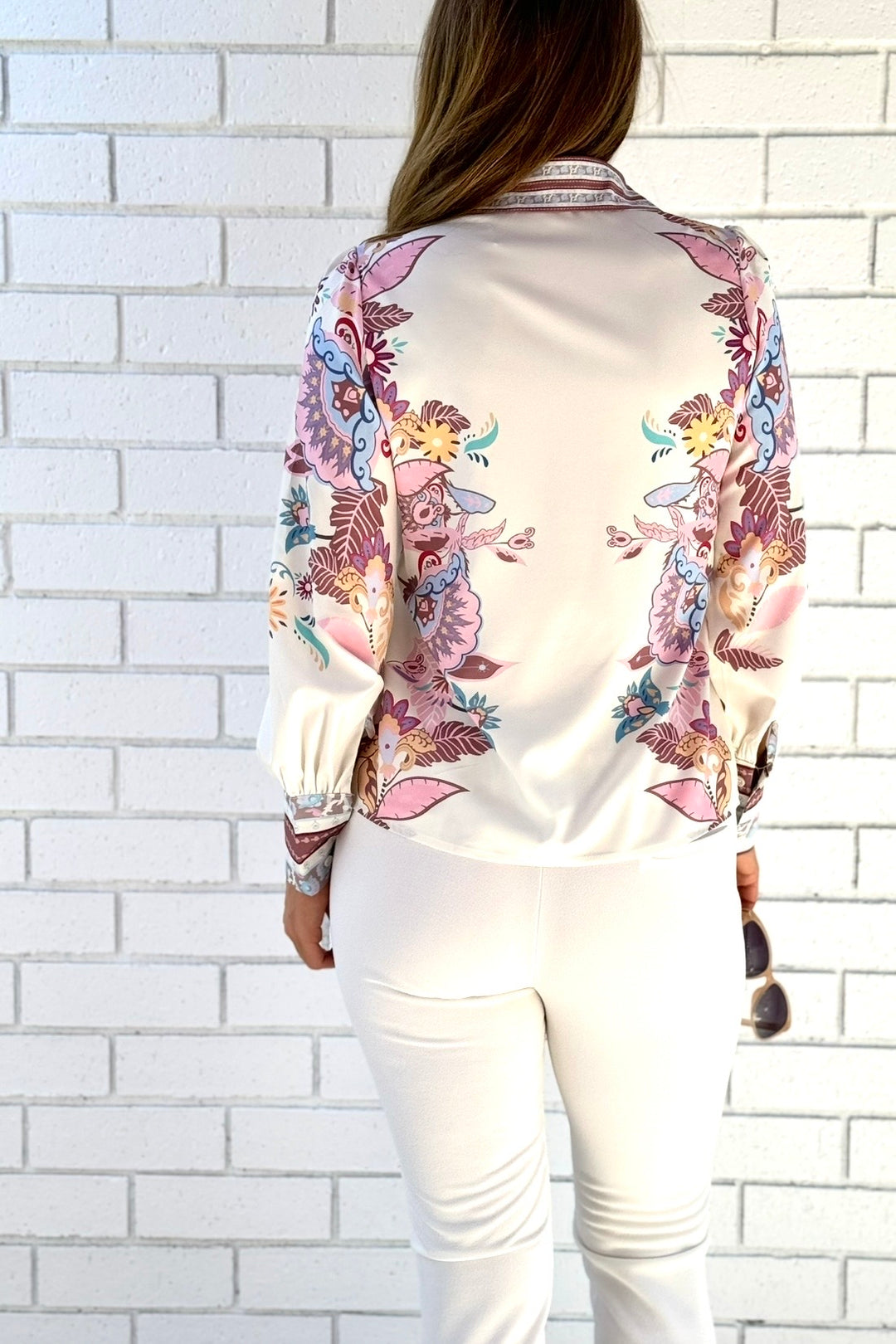 Claudine Shirt In Off White Multi Print