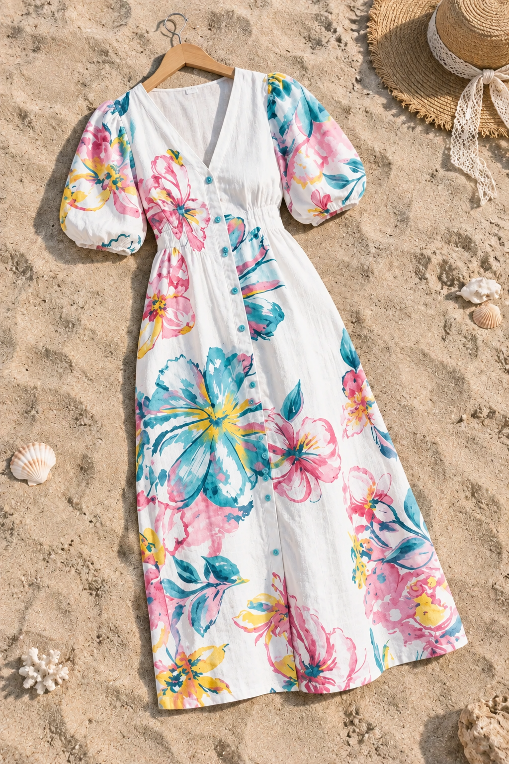 Allegra Pale Blush Floral Dress