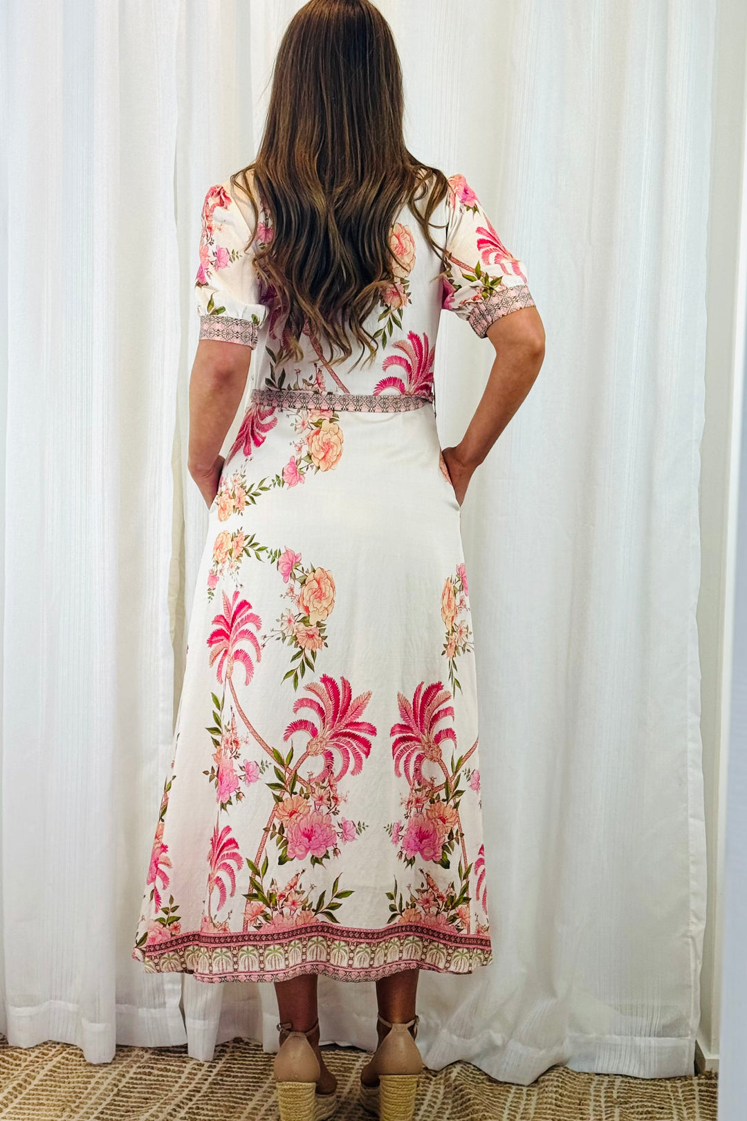 Maddison Multi Floral Print in Off White