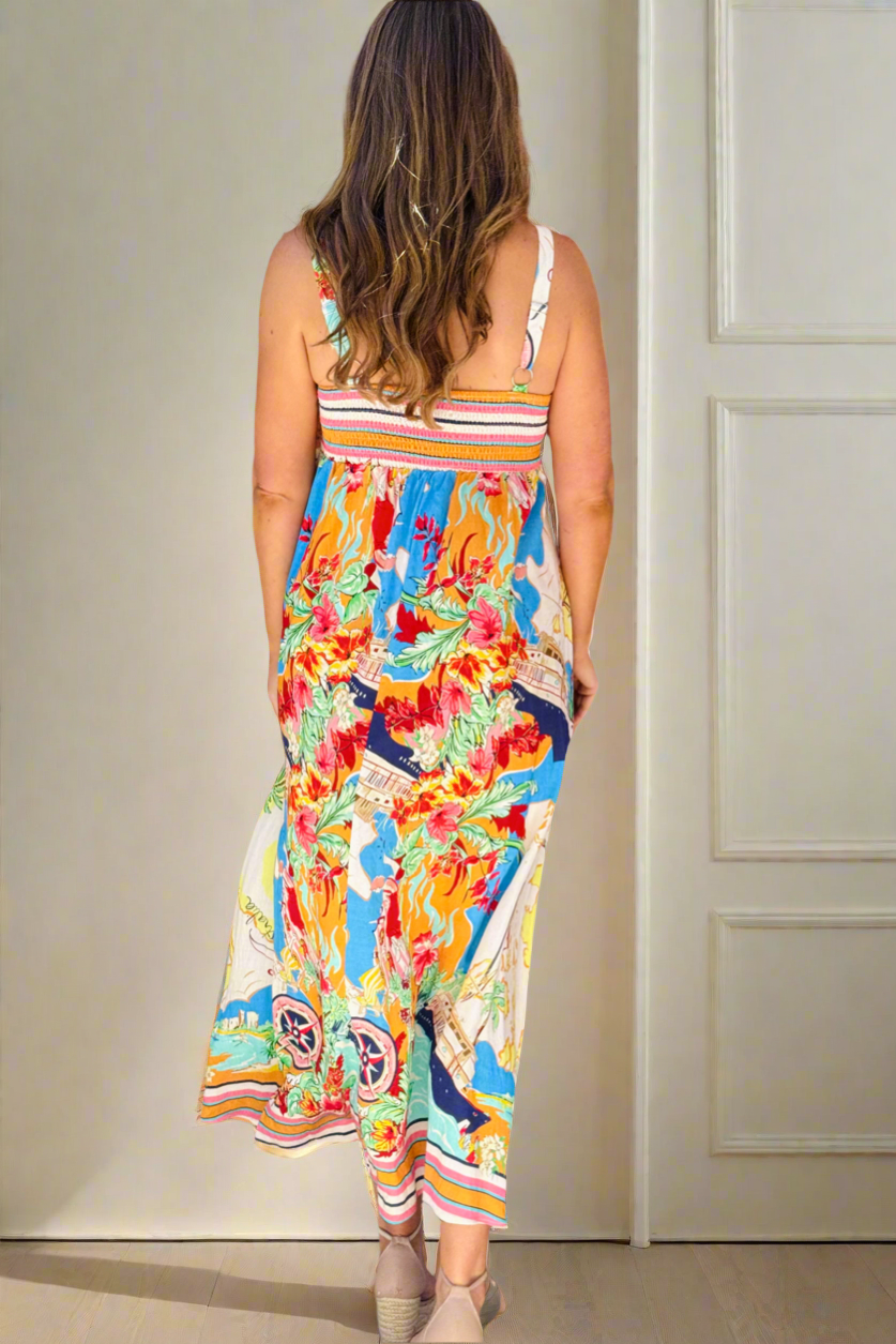 Positano Maxi Dress in Multi Print