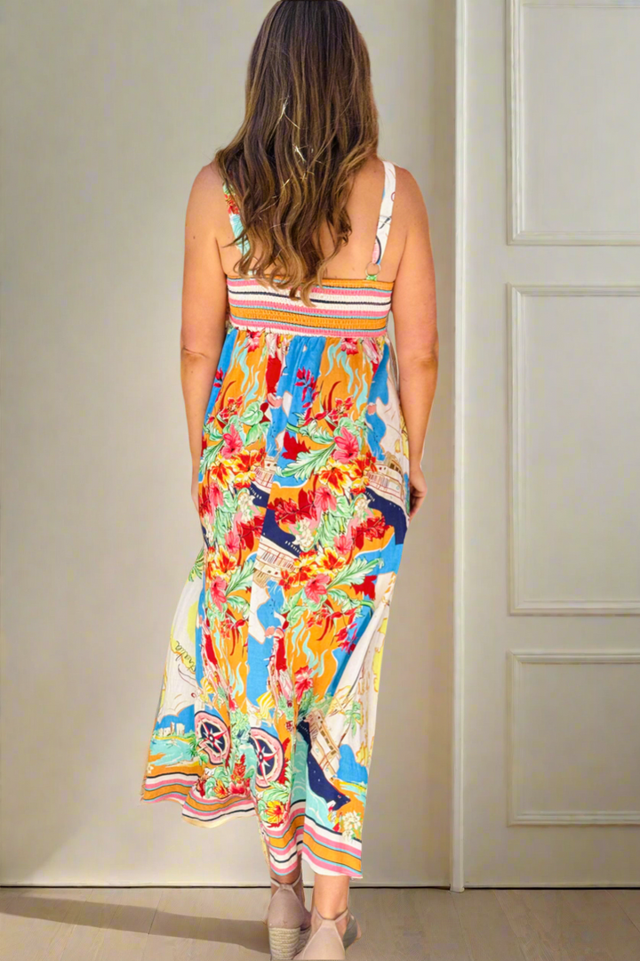 Positano Maxi Dress in Multi Print