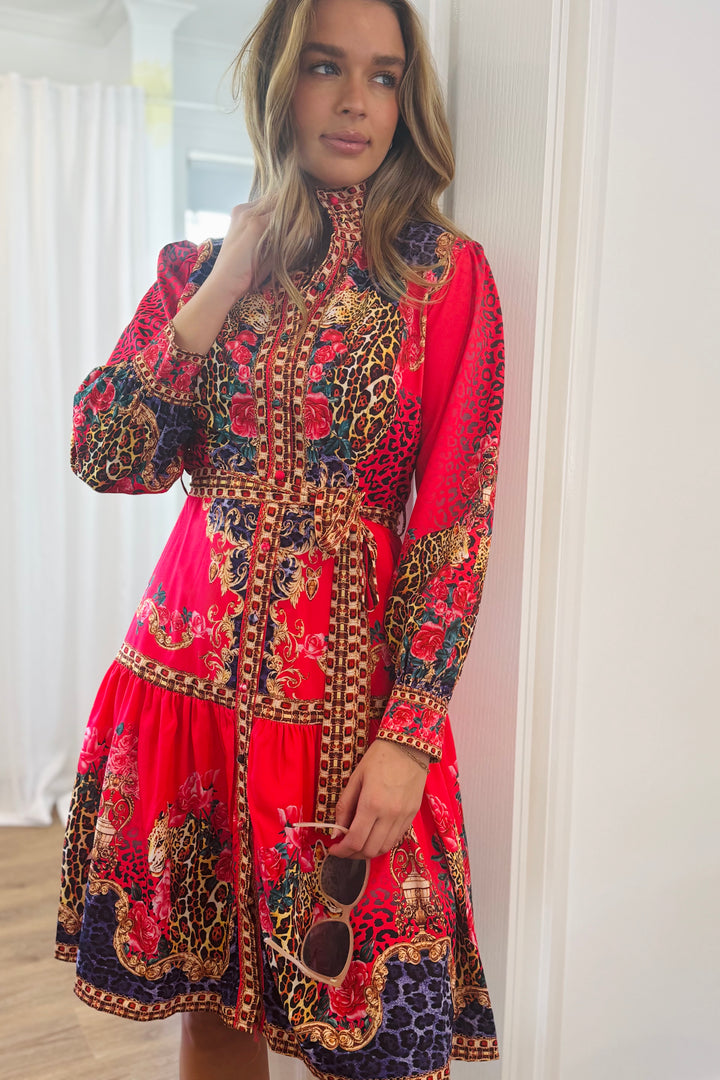 Catalina Red Multi Print Dress