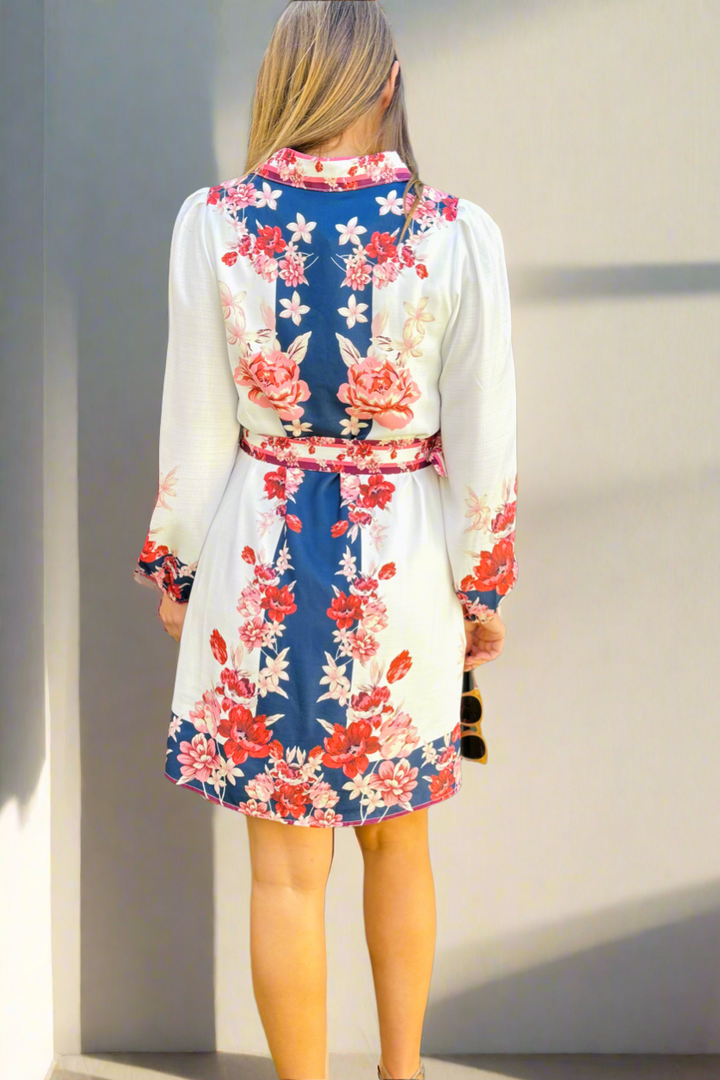 Charli Off White Shift Dress with Floral Print