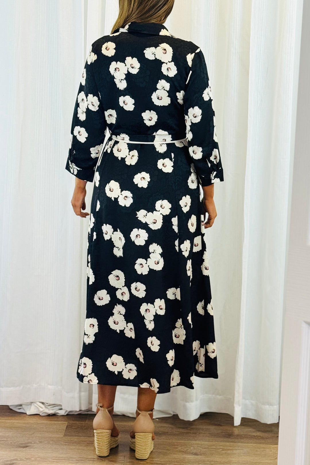 Bekka Black Floral Shirt Dress