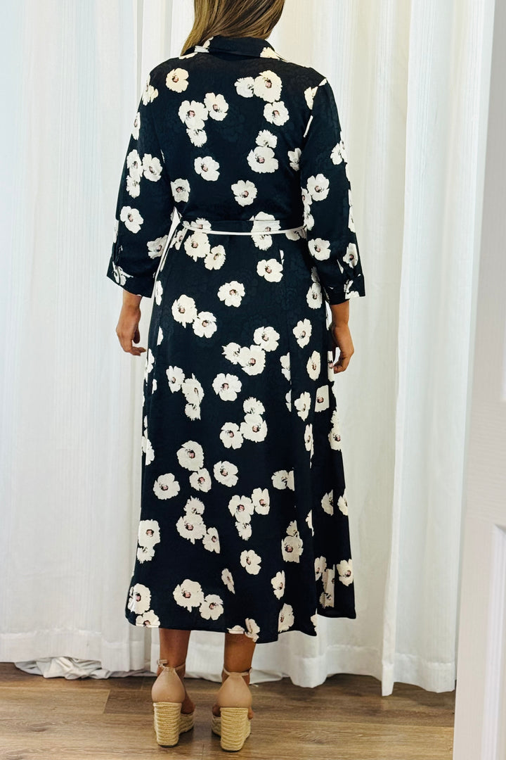 Bekka Black Floral Shirt Dress