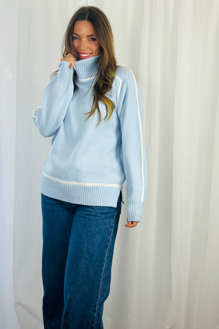 Angie Knit Top in Baby Blue