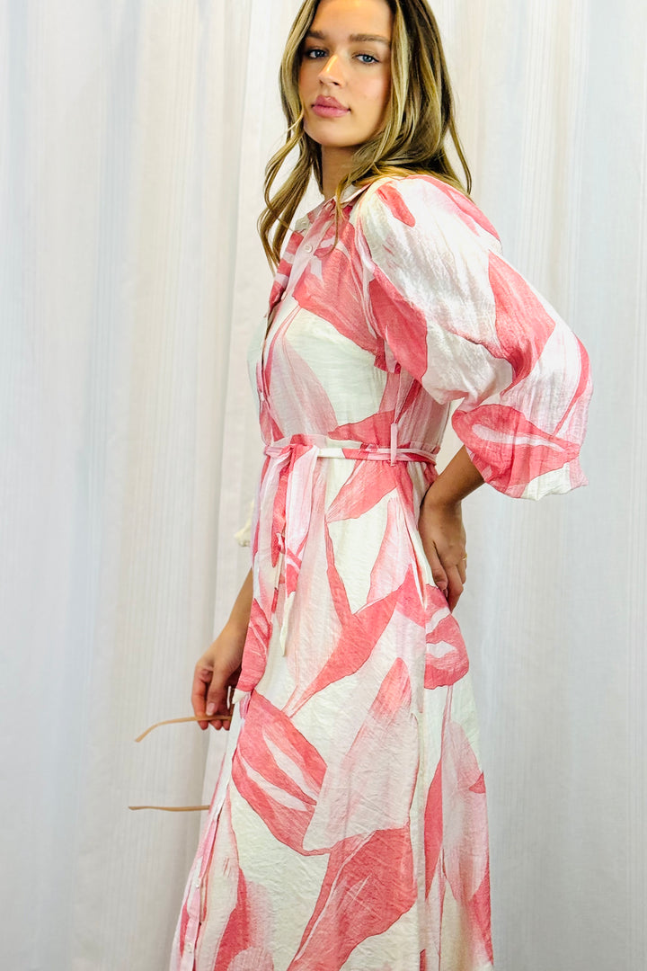 Evelyn Dress in Blush Multi Print